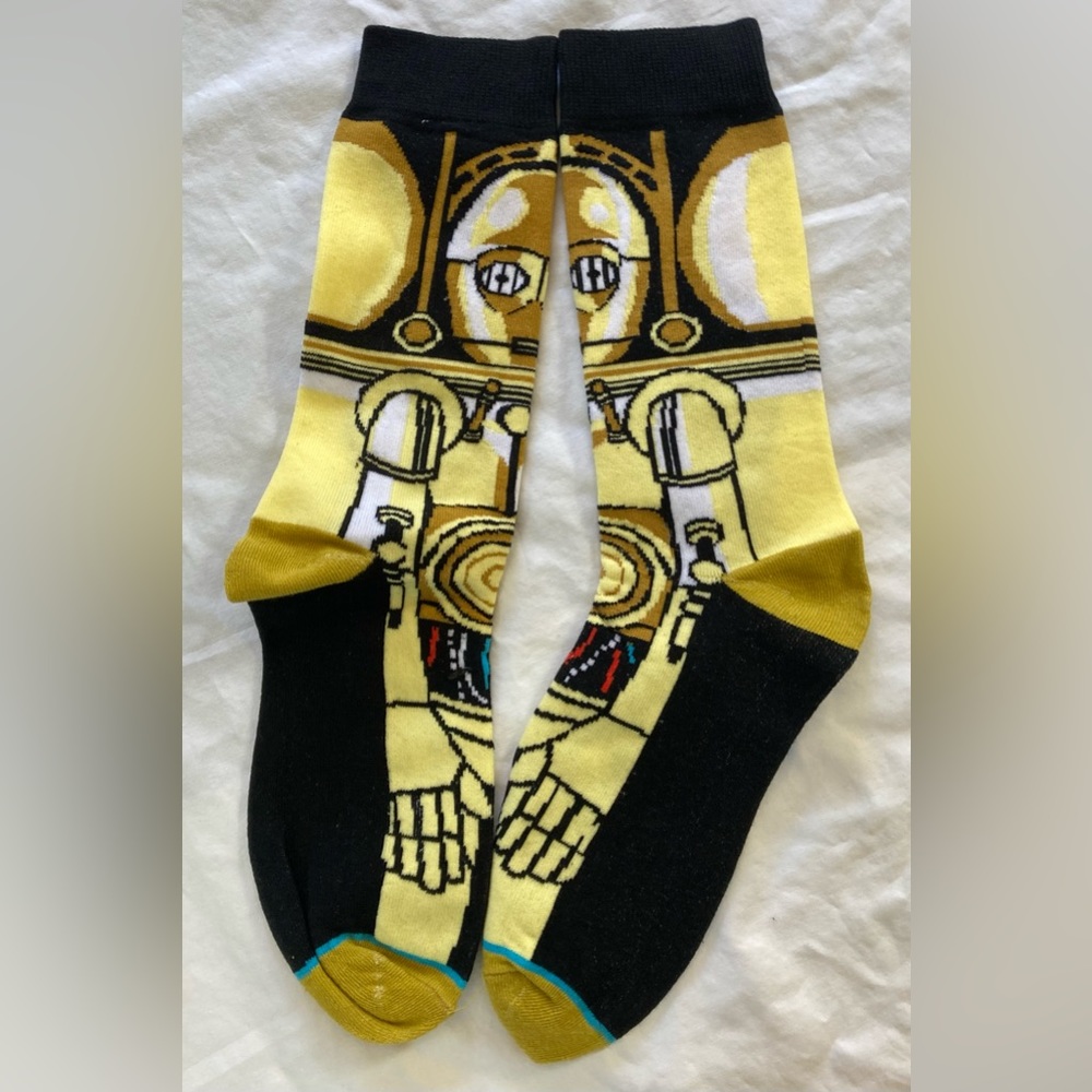 Star Wars C-3PO Droid Socks by Stance fits Size 6-10 NWOT